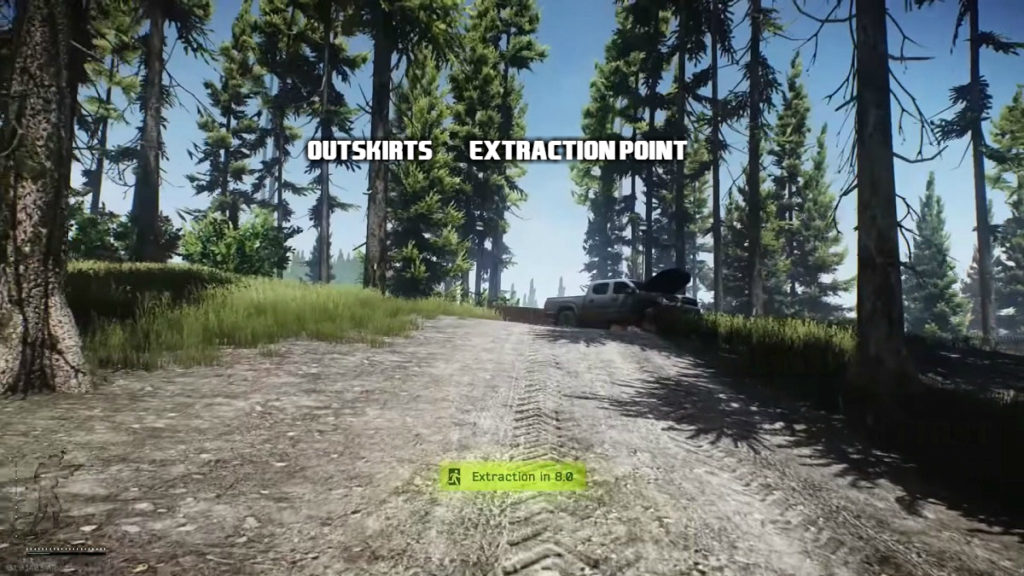 Outskirts extraction point in Escape from tarkov woods map