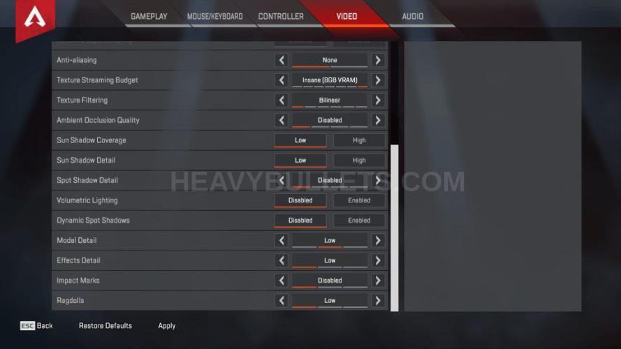 DrLupo Apex Legends Video settings